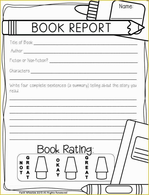 2nd grade book report form